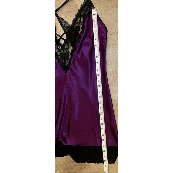 In Bloom by Jonquil Purple Satin Chemise (Excellent Condition, Like New) - Picture 5 of 7